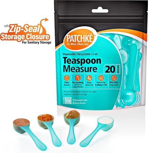 Vista 9 de Cucharas medidoras de plástico, cabe en frasco, bueno para fórmula, café, comida para mascotas, 0.2 fl oz, 1 cucharadita de medida (20)