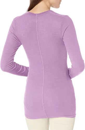 Vista 2 de Enza Costa Camiseta de manga larga con cuello en U para mujer