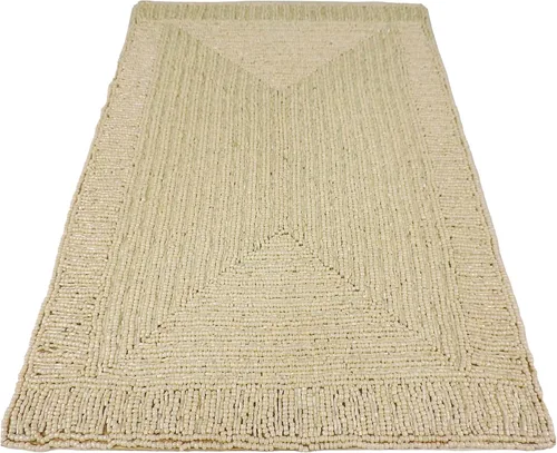 Vista 6 de Trunkin - Juego de 2 manteles individuales bordados de tela crema/cuentas de vidrio Cargadores Tapetes de mesa de comedor Juego de comedor