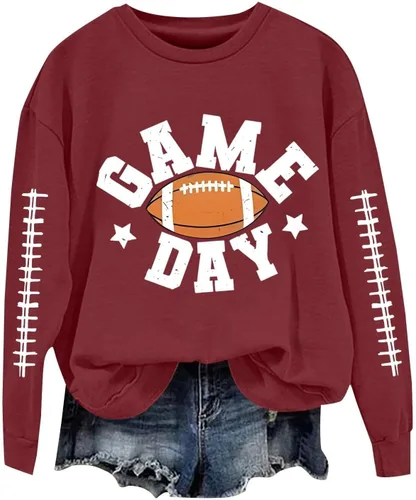 Vista 6 de Women's Oversized Sweatshirt, Long Sleeve Sweatshirts Crewneck Printed Pullover Tops, S-3XL