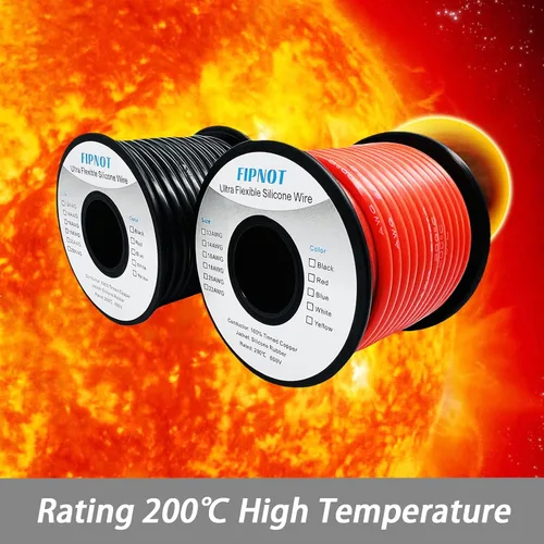 Vista 5 de Cable de 8 AWG Alambre Calibre 8 de Silicona - Carrete Negro de 25 pies, Alambre de Cobre Estañado Trenzado Extra Flexible 8AWG para Soldadura 200℃