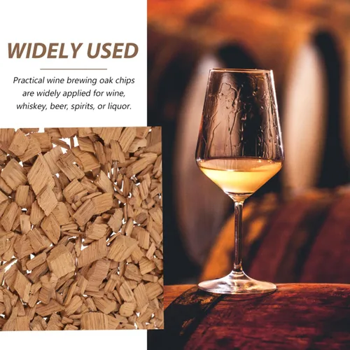 Vista 6 de Hemoton Paquete de 1 paquete de chips de roble para batidor francés, suministros para hacer vino, chips de roble para envejecer, cubos de whisky