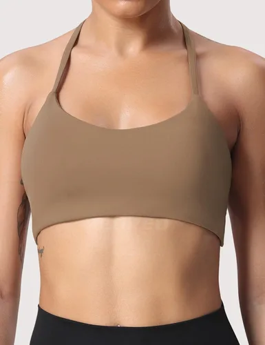 Vista 2 de YEOREO Sujetador deportivo para mujer, brasier deportivo de entrenamiento con tirantes cruzados, brasier de espalda cruzada extraíble, con relleno