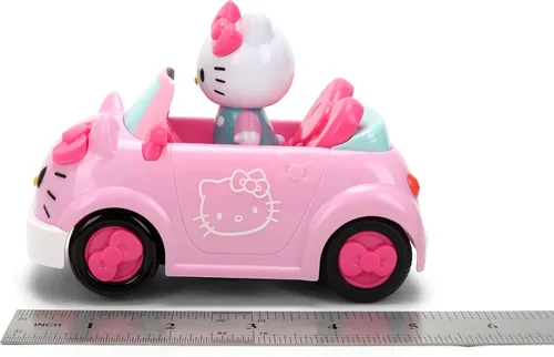 Vista 4 de Jada Hello Kitty - Vehículo a control remoto a escala 1:32 - Función simple con control remoto rosa convertible con juguetes de figuras no extraíbles