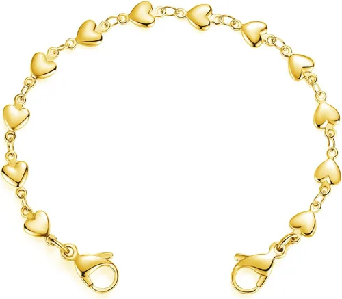 Vista 11 de LinnaLove Pulsera de alerta médica intercambiable de acero inoxidable con eslabones de corazón