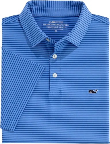 Vista 44 de Vineyard Vines Polo Bradley Stripe Sankaty para hombre Ocean Breeze Tejeda