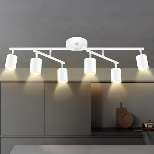 Vista 15 de Accesorios de iluminación de pista de techo negro, accesorio de iluminación de cocina, kit de luz de pista de 4 luces de 30", luces de techo LED