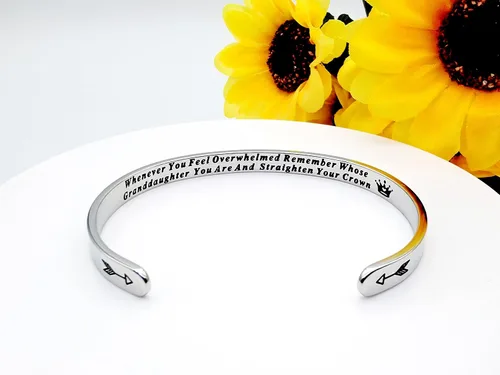 Vista 210 de Pulseras inspiradoras para mujer, joyería de acero inoxidable, con refranes, pulsera motivacional con mensaje oculto, pulseras grabadas para mejor
