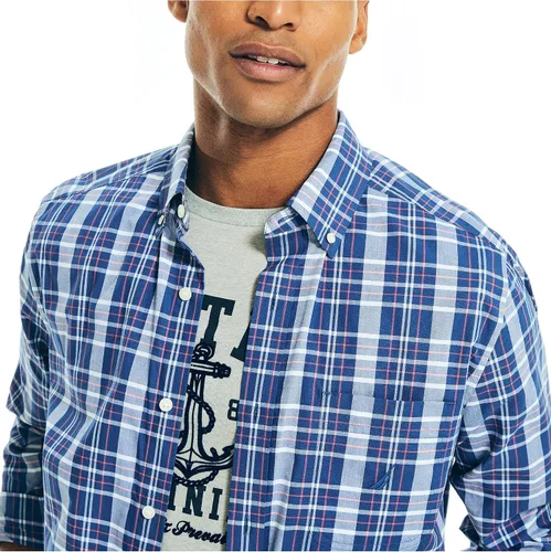 Vista 5 de Nautica Camisa de popelina a cuadros para hombre