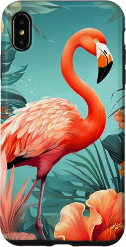 Vista 12 de Tropical Pink Flamingo Teal Orange Wildflower Palm Leaves Case for iPhone 17