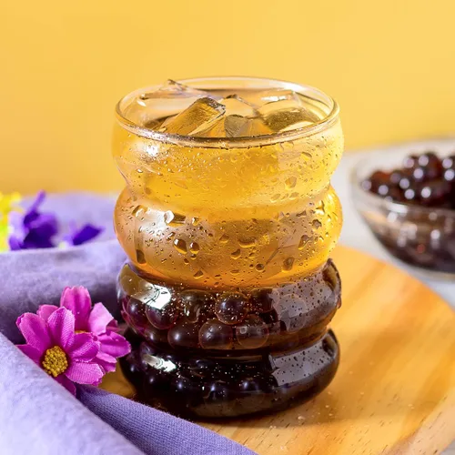 Vista 10 de Tea Zone Popping Pearls. Popping Boba, perlas negras con jugos saborizados, frasco de 7 Lb