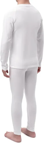 Vista 3 de DEVOROPA 1, 2 conjuntos de ropa interior térmica para niños y jóvenes, con forro polar, capa base elástica, pantalones largos para deportes