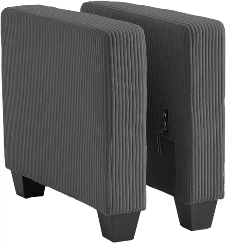 Vista 13 de CHIC HOUSE Sofá modular modular con otomanas de almacenamiento, sofá nube de pana para espacios pequeños y apartamentos, sofá esquinero convertible