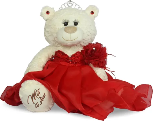 Vista 11 de 20" Quince Anos Quinceanera Last Doll Osito de peluche con vestido (pieza central) B16831-29 (rubor)
