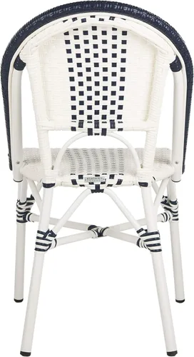 Vista 5 de SAFAVIEH Outdoor Collection Zoya - Silla apilable (2 unidades), color azul marino y blanco