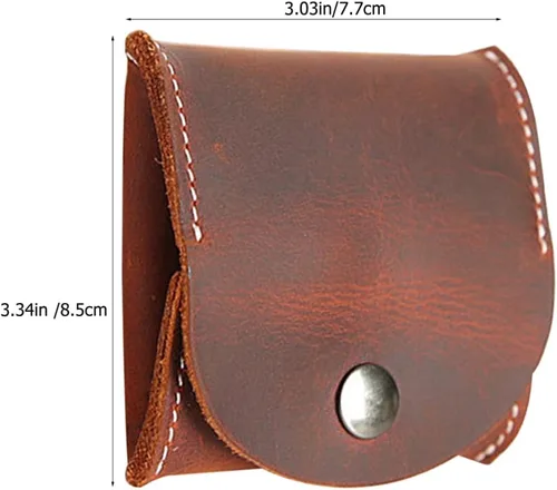 Vista 7 de Generic Bolsa vintage para monedas bolsa de cuero duradera y compacta, mini billetera de bolsillo, cierre a presión, bolsa de cambio de cuero