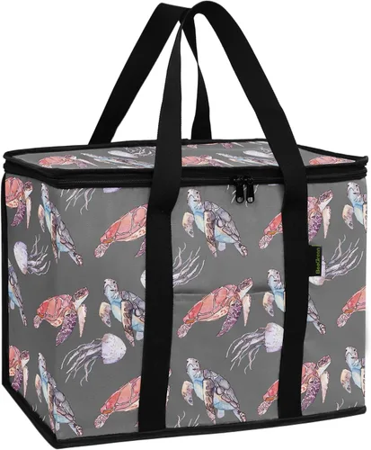 Vista 10 de BeeGreen Bolsa térmica térmica suave para comestibles, compras, playa, viajes, almuerzo, plegable, a prueba de fugas, enfriadores de hielo grandes