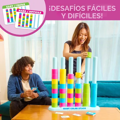 Vista 5 de Giant Color Stack Challenge de Relatable - Ganador del Premio Nappa 2025, juego de apilamiento de estrategia con 50 rompecabezas, actividad de patio