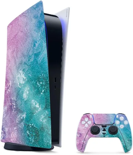 Vista 10 de MightySkins - Skin para juegos con purpurina brillante para PS5 y PlayStation 5, ágata amatista, acabado duradero con purpurina de alto brillo