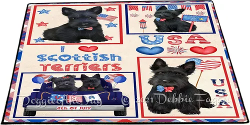 Vista 10 de Doggie of the Day Scottish Terrier Dogs Floor Mat - 4th of July Independence Day - Best Dog Doormat - Protector Decor - Unique Portrait Art