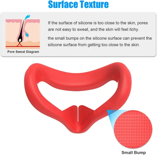 Vista 4 de AMVR - Funda facial para Quest 2 máscara facial de silicona a prueba de sudor y cojín facial para auriculares Quest 2 VR lavable ligera antifugas