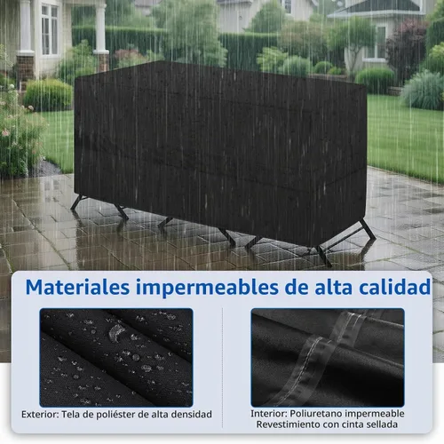 Vista 3 de SunPatio Bistro - Juego de funda impermeable, para patio al aire libre, juego de muebles de 3 piezas con ventilación de aire, resistente a los rayos