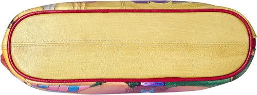 Vista 10 de Anna by Anuschka Organizador de viaje con cremallera de dos caras de cuero genuino pintado a mano para mujer