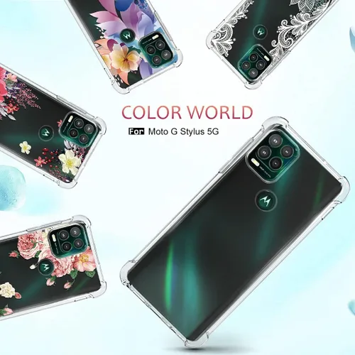 Vista 7 de Osophter Funda para Moto G Stylus 5G con 2 protectores de pantalla transparente y esquinas reforzadas, TPU para Motorola Moto G Stylus 5G