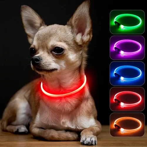 Vista 11 de BSEEN Collar de Perro Iluminado – Collar de Perro LED Visible a 360° Impermeable Recargable – Collar Brillante de TPU Cortable para Mascotas