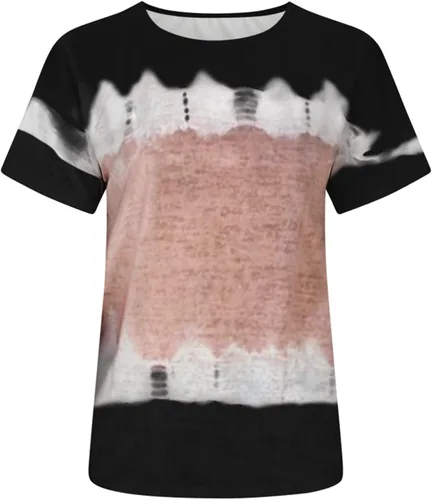 Vista 5 de Womens Summer Tops 2024 Casual Dressy Short Sleeve V Neck T Shirts Loose Soft Cute Print Tees Trendy Tunic Blouses Clothes