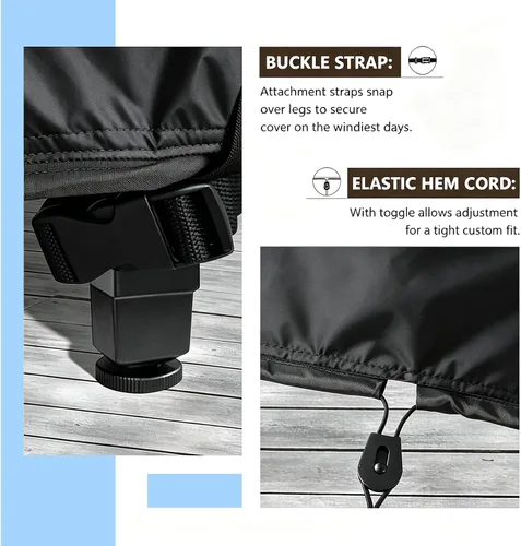 Vista 5 de STARTWO Fundas impermeables para muebles de patio, juego de muebles de exterior para 7 a 12 asientos, sillas seccionales de sofá y mesa, resistentes