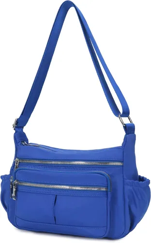 Vista 8 de Chinllo Bolso cruzado de nailon para mujer, con múltiples bolsillos, espacioso, bolso de hombro con correa