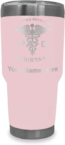 Vista 21 de LaserGram Vaso aislado al vacío de 20 onzas, asistente médico certificado PA-C, grabado personalizado incluido (negro)