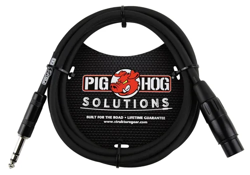 Vista 2 de Pig Hog PX-TMXF3 Cable Adaptador TRS de 1/4" a XLR, 0.91 m