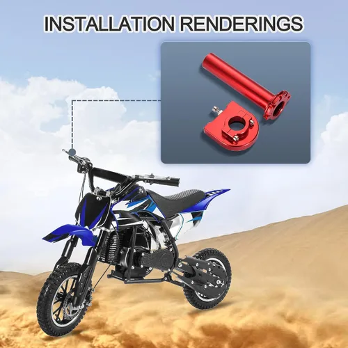 Vista 6 de GOOFIT Empuñaduras de aluminio de alto rendimiento, tubo de acelerador, palanca de repuesto para motocicleta de motocross de 50 cc, 70 cc, 90 cc