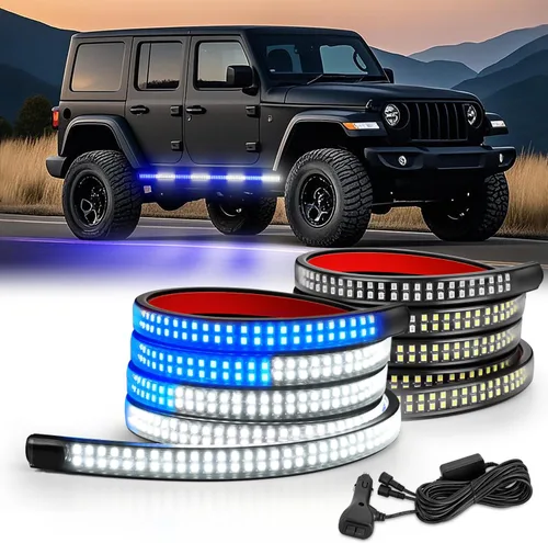 Vista 15 de Nilight 2 tiras de luces estroboscópicas de emergencia de 70 pulgadas, 1125 LED, luz ámbar flexible, intermitente, advertencia, precaución