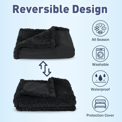Vista 3 de Kritter Planet - Manta impermeable para perros, reversible, a prueba de agua, para sofá, cama y coche, fundas lavables para sofá para perros