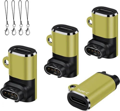 Vista 10 de Adaptador de cable de carga USB C a Garmin Watch, paquete de 4, cable de carga Garmin tipo C para Fenix 9 8 7 6 Pro Solar, Vivoactive 6 5 4S, Venu 3