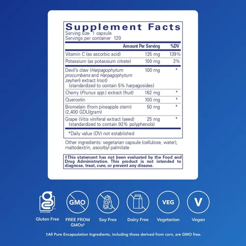 Vista 2 de Pure Encapsulations - Fórmula de ácido úrico - Suplemento hipoalergénico con vitaminas y extractos de hierbas para apoyar el metabolismo saludable