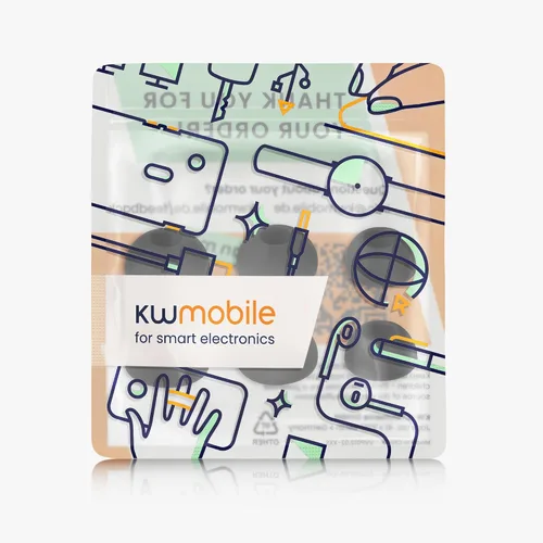 Vista 6 de kwmobile 6 x almohadillas de silicona para orejas sin oreja (2) – 3 tamaños – Puntas de repuesto para auriculares intraurales – Negro
