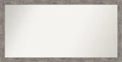 Vista 151 de Amanti Art Silver Bathroom Mirror for Over Sink, 26x45 Custom Made Marred Pewter Rectangle Vanity Mirror, Oversize Casual Wood Frame, Hangs Estaño