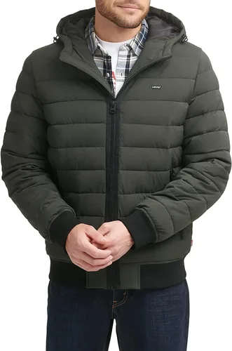 Vista 7 de Levi's Chaqueta bomber pesada acolchada con capucha para hombre