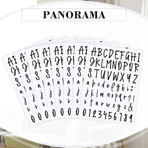 Vista 7 de Sepamoon 552 calcomanías de letras, 8 hojas autoadhesivas de vinilo del alfabeto, calcomanías de números de buzón impermeables para manualidades