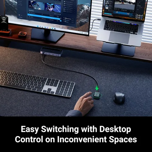 Vista 7 de UGREEN Entrada de interruptor USB A y C para computadoras, comparte 4 puertos, selector de conmutación para PC, laptop, teclado, ratón, cámara web