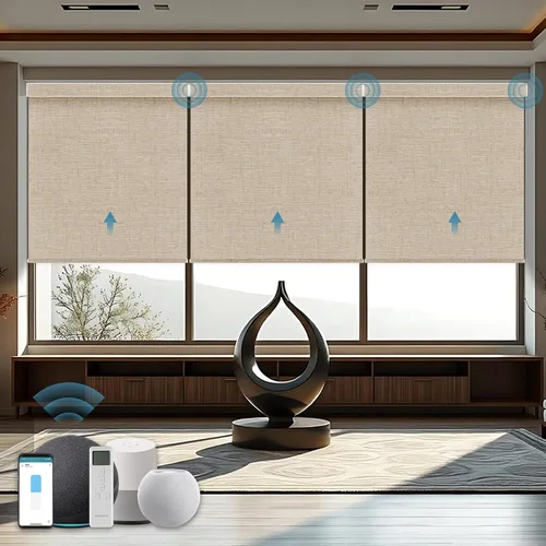 Vista 31 de Persiana Motorizada, Compatible con Homekit Thread-Enabled, Persianas Inteligentes 100% Opacas con Control Remoto, Persiana Enrollable Eléctrica