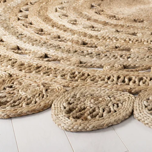 Vista 3 de SAFAVIEH Natural Fiber Collection - Alfombra redonda de 4 pies, natural, hecha a mano con encanto bohemio de yute trenzado, ideal para zonas de alto