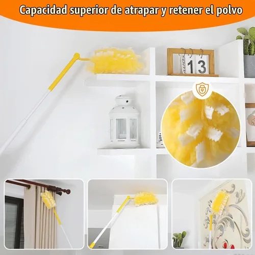 Vista 4 de 60 repuestos de plumero resistente de 360° compatibles con Swiffer, recambio de plumero electrostático desechable de tamaño grande extra grueso
