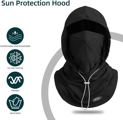 Vista 9 de Pasamontañas de verano con agujeros transpirables, protección contra el sol, protección UV, máscara de cabeza completa para hombres y mujeres