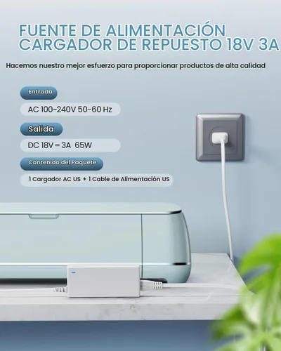 Vista 7 de Cable de alimentación de repuesto de 18 V para máquina de corte Cricut Maker y Cricut Explore Air 2, mini Cake Explore One Create Cricut Maker