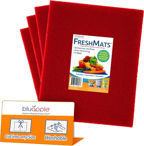 Vista 13 de Bluapple FreshMats, forro para contenedor de refrigerador, tapetes para cajón de refrigerador, forro extensor de vida útil del cajón para verduras